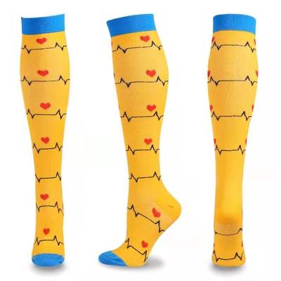 Yellow Medical Themed Compression Socks
