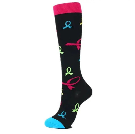 Coloured Ribbon Compression Socks
