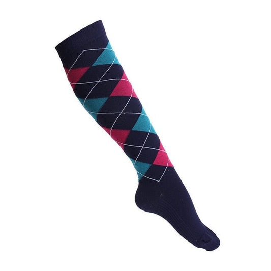 Coloured Plaid Compression Socks