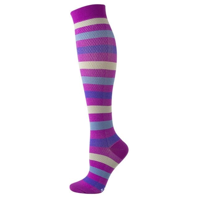 Purple Stripes Compression Socks