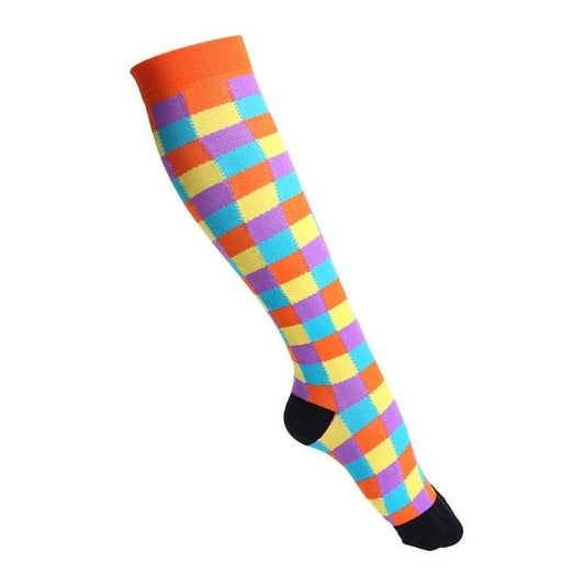 Coloured Pixel Compression Socks