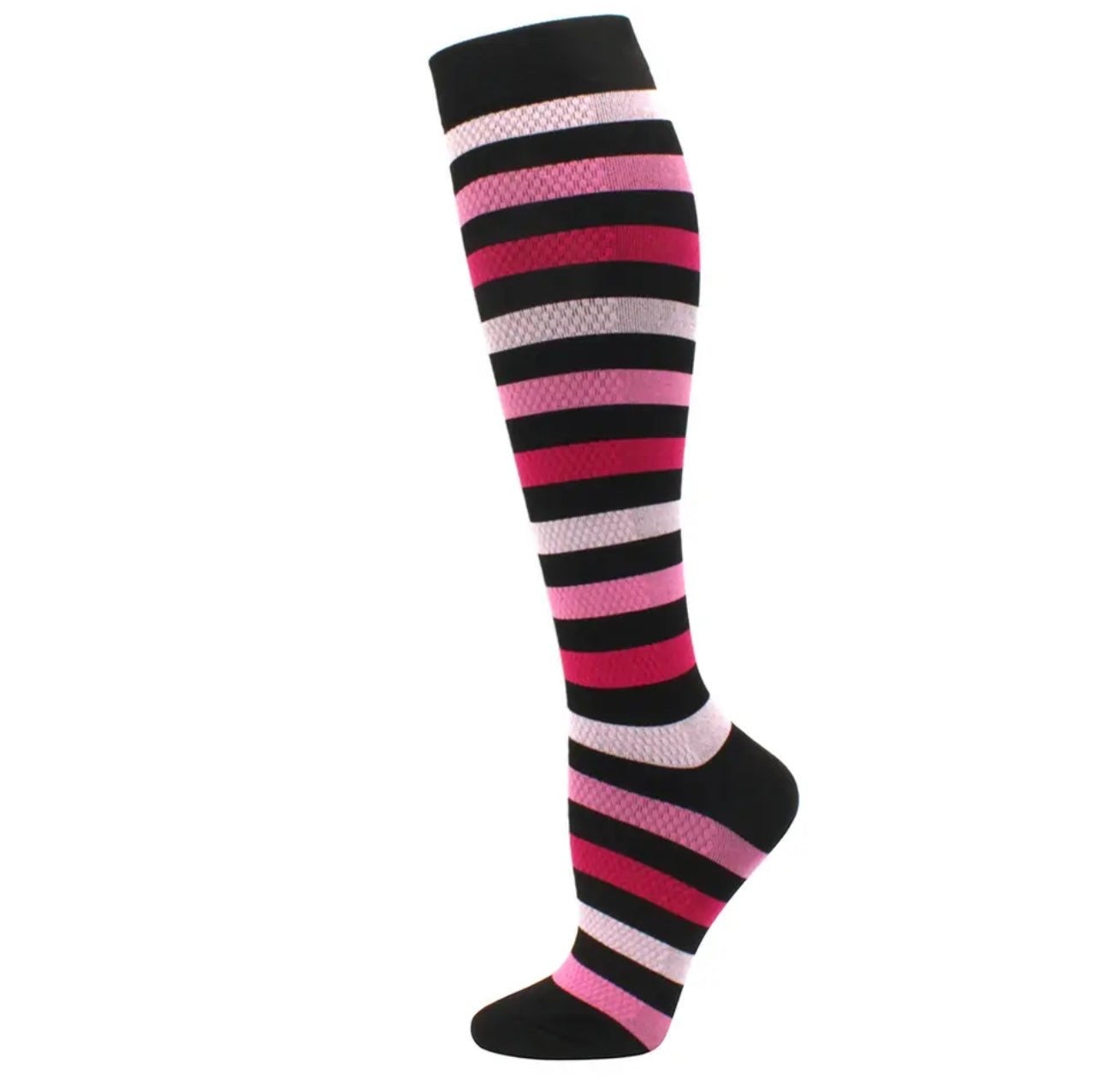 Pink Stripes Compression Socks