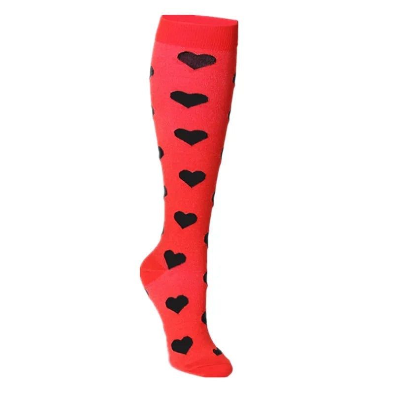 Black Hearts Compression Socks