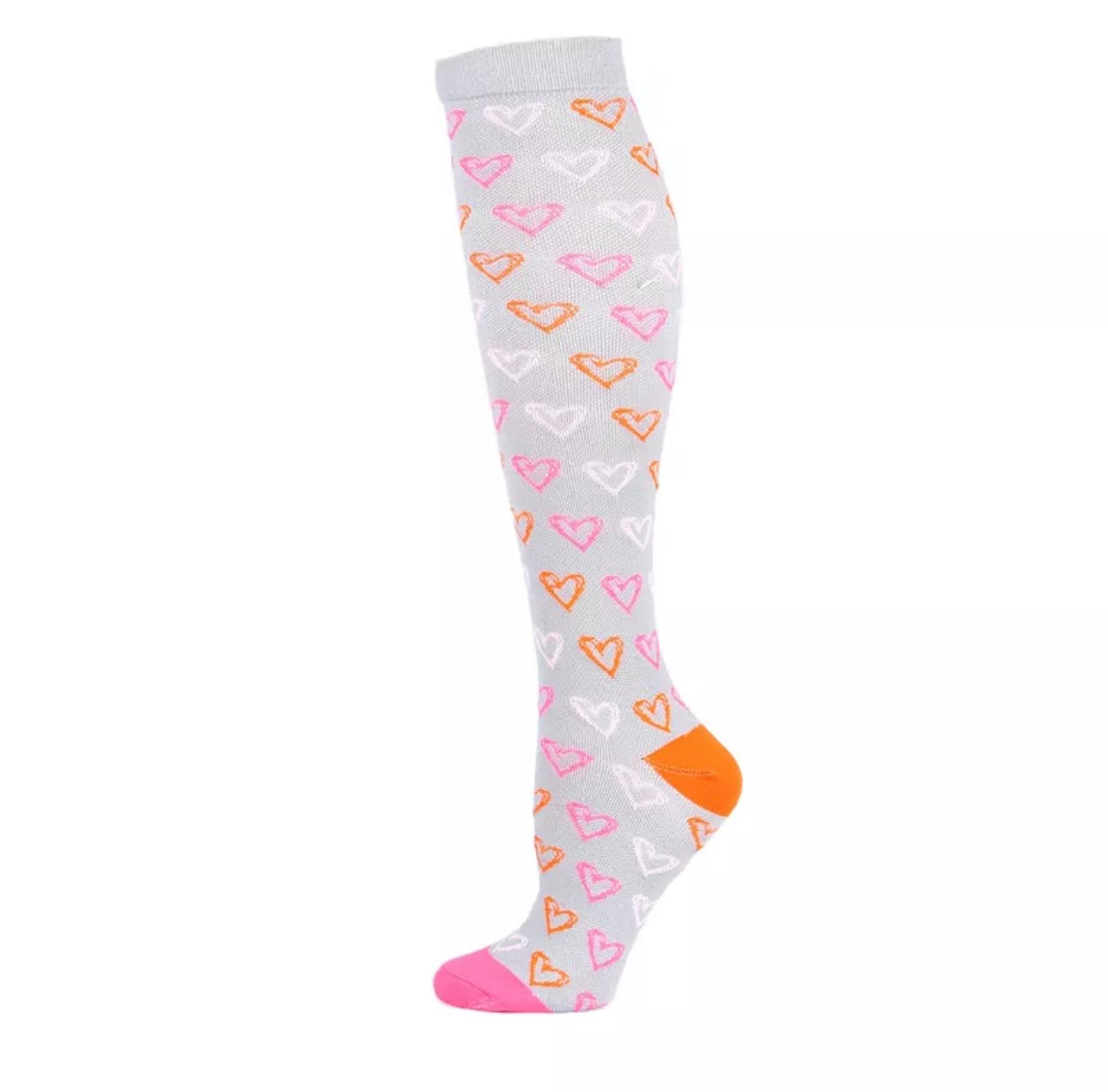 Heart Sketch Compression Socks