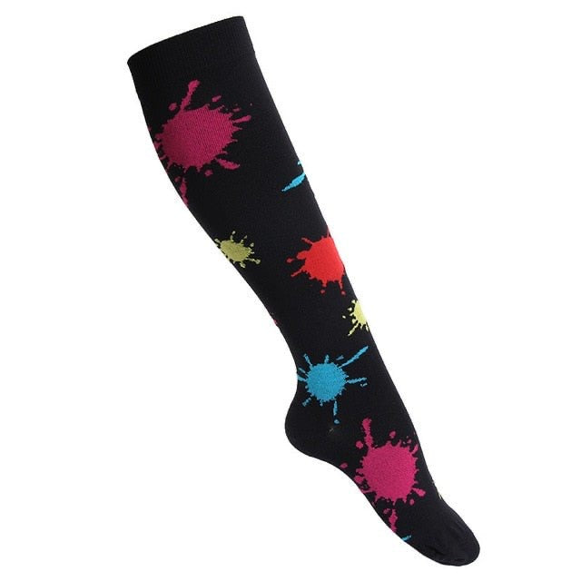 Colourful Paint Splatter Compression Socks