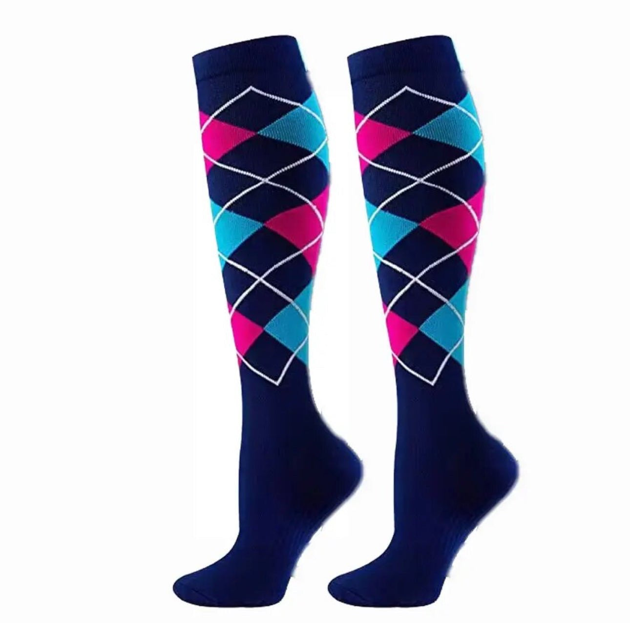 Coloured Plaid Compression Socks