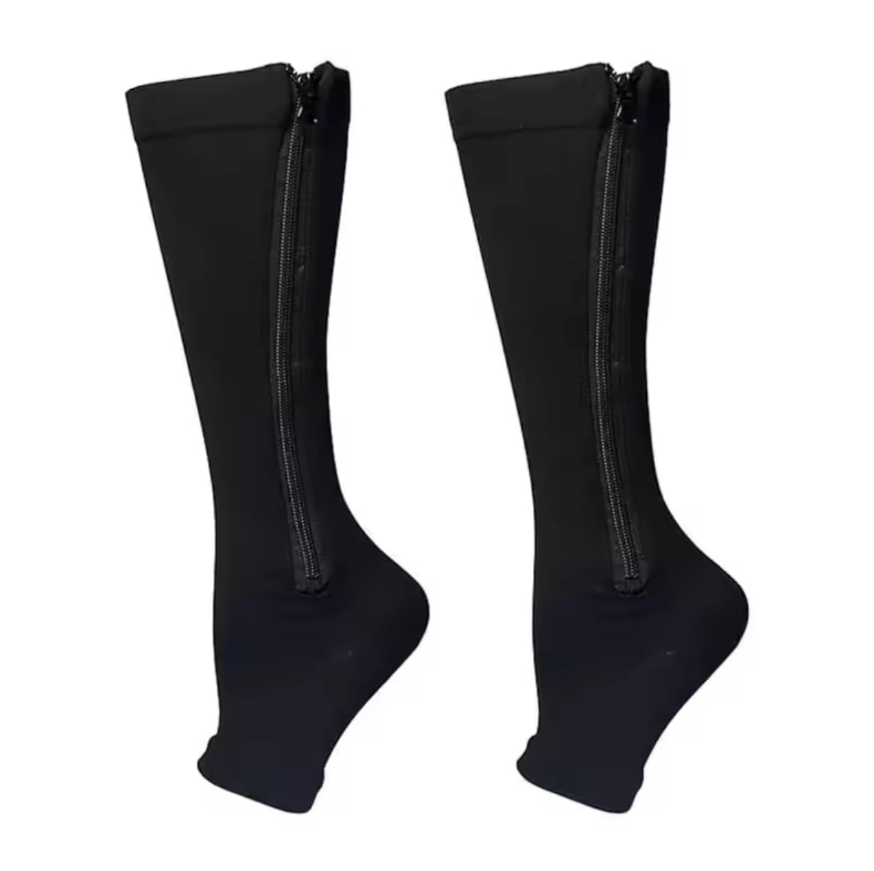 Black Open Toe Compression Socks