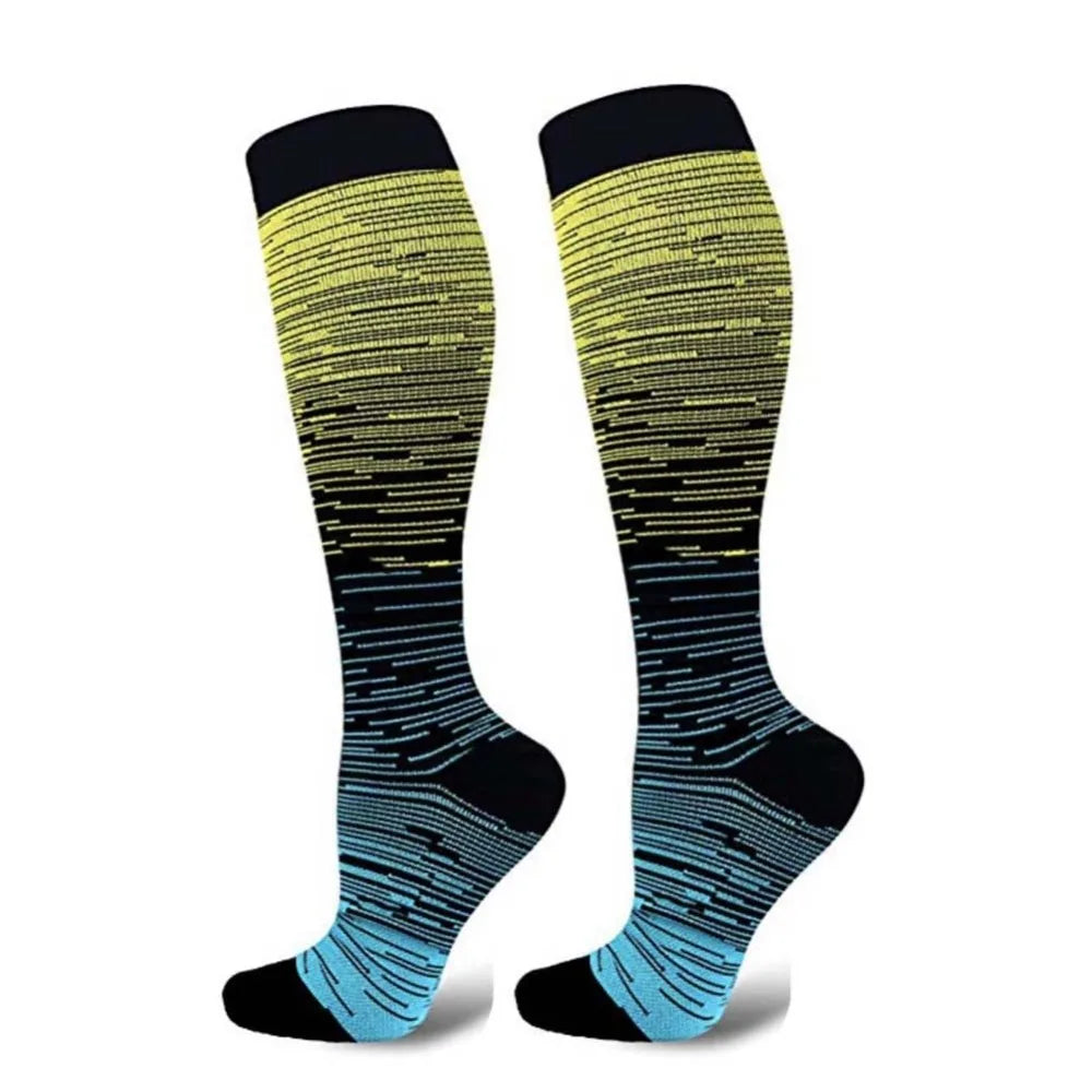 Compression Socks Sa Sporty Series Yellow to Blue Compression Socks – SockSpo